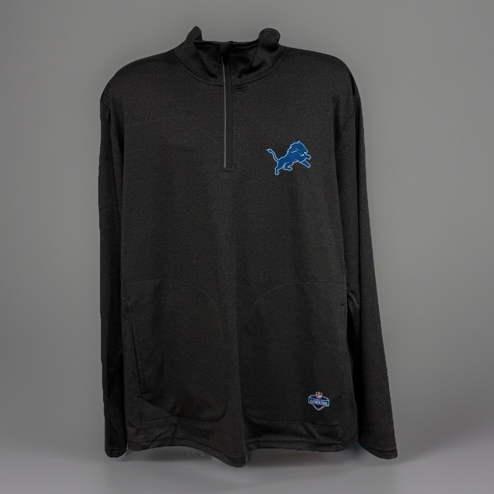 NWT Detroit Lions 1/4 Zip Performance Jacket Men's 3XL Charcoal Gray CSA